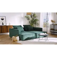 Sofa 3-Sitzer - tiefe Komfortsitzfläche - Cord - Grün - PINETA