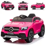 ES-Toys Kinder Elektroauto Mercedes GLC pink, Kunstledersitz, EVA-Reifen