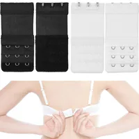 Bequeme BH Verlängerung, 4 Pack, schwarz und weiß, Größe M, 3 x 3 Haken Reihe, für alle BH Modelle, weiches und elastisches Material, BH Verschluss Erweiterung, Bra Extender, BH mit Komfort tragen - 3 A - M, 3 x 3, 10 mm