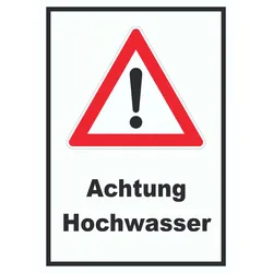 Achtung Hochwasser Schild A1 (594x841mm)