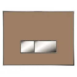 Neuesbad Betätigungsplatte mit eckigen Tasten, MDF, Farbe: Taupe, Tasten: chrom glanz NB115788115-E-Taupe