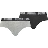 Puma Basic Slips dark grey melange/black M 2er Pack