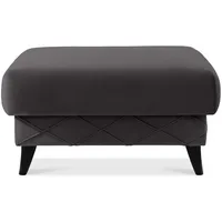 KONSIMO® Sitzhocker mit Stauraum GUSTAVO hergestellt in der EU, handgefertigt, eleganten Nähten, Füße 13 cm grau