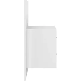 vidaXL Kopfteil mit Nachttischen Weiß Holzwerkstoff