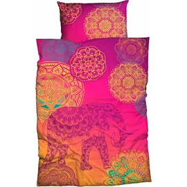 SISTER S Noida Mandalas Violett-Türkis-Orange 135 x 200 cm + 80 x 80 cm