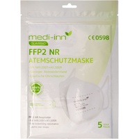 Medi-Inn Atemschutzmasken FFP2 weiß ohne Ventil 4-lagig (1 x 5 Stück)