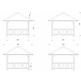 Palmako Bianca 3 x 3 m inkl. 3 Seitenteile Grau