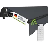 empasa Elektrische Gelenkarmmarkise 'Start Plus' Markise Sonnenmarkise Sonnenschutz, komplett vormontiert, Verschiedene Größen und Farben, Farbe:anthrazit, Größe:350 x 250