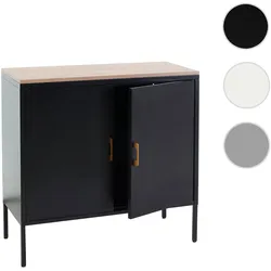 Kommode HWC-L84, Sideboard Schrank Anrichte, 2 T√oren Metall 90x90x40cm, Melamin beschichtet ~ schwarz