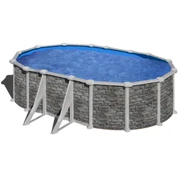 myPOOL Poolset Feeling Stone Ovalform Stahlwandbecken Gr. 1
