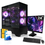 SYSTEMTREFF Office Komplett Set - Core i9 13900K - Intel UHD Graphics 770 - 32GB DDR5 - 512GB M.2 NVMe + 1TB HDD - 24 Zoll TFT - Desktop PC