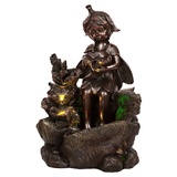 BIRENDY Dekofigur Zimmerbrunnen mit LED Leuchten, 57cm Springbrunnen Krüge Elfe