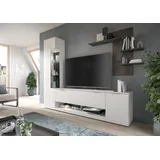 INOSIGN Wohnwand »Porto, Breite 250cm, in Weiß/Beton Nachbildung«, (3 St.), TV-Wand, Mediawand, Lowboard, Vitrine, Wandboard,