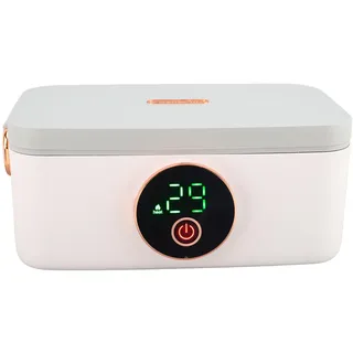 Elektrische Lunchbox, 1 L Edelstahl-Speisewärmer mit Hocheffizienter Heizung, Bedienfeld, Wiederaufladbarer Tragbarer 60-W-Speisewärmer, für Kinder und Erwachsene