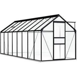 vidaXL Gewächshaus mit Fundament Anthrazit Aluminium 9,31 m2 - Grau