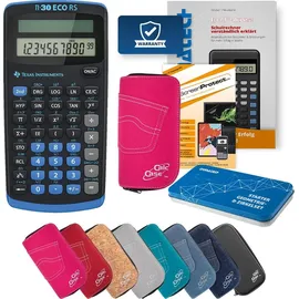 Texas Instruments TI-30 ECO RS Schulrechner, Technisch-Wissenschaftlich (Einzeiliges 10-stelliges Display, Solarbetrieb) Schwarz