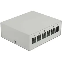DeLock Patch-Panel 6 Port grau