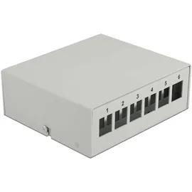 DeLock Patch-Panel 6 Port grau