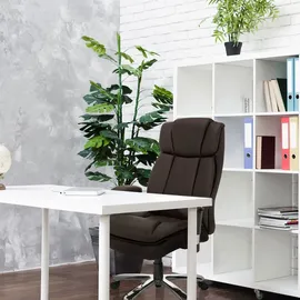 HJH Office XXL I Kunstleder Chefsessel bis 180kg belastbar, hohe Rückenlehne, Dunkelbraun