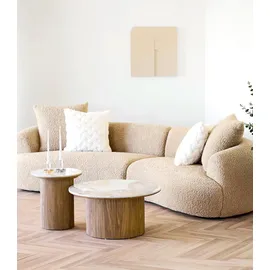House Nordic Beistelltisch ATHENS, Ø 45 cm - Braun Creme MDF - Keramik