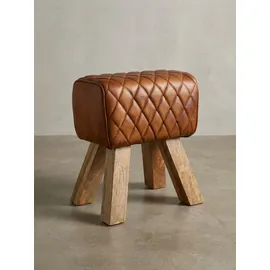 KADIMA DESIGN Sitzhocker Echtleder 40 x 48 x 27 cm Braun