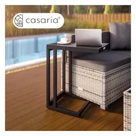 CASARIA Beistelltisch C-Form 50x40x66cm Schwarz