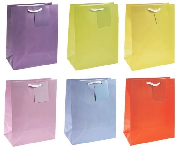 Geschenktaschen »Trendfarben« mehrfarbig, TSI, 18x23x10 cm