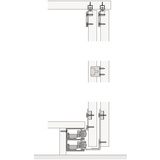 HAWA Combino 50 H MS - Beschlägegarnitur 1400 x 2600 x 19, 2 türig, Stahl