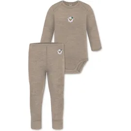 normani Outdoor Sports Merino Body Langarm und Baby Merino Hose in Beige | Gr.: 62