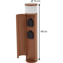LUCANDE Sockelleuchte Aluminium 48 cm G9 IP44  rost braun