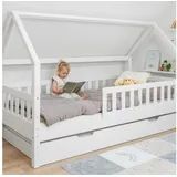 Ehrenkind Hausbett Lille 80 x 160 cm Kiefer massiv weiß