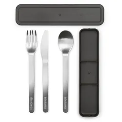 Besteckgarnitur - grau - LBH 19.50x6x14.50 cm