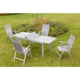 Merxx Amalfi Ausziehtisch 180 x 90 x 75 cm silber/grau