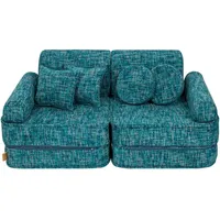 MeowBaby Kindersofa,, Blau, Textil, 120x25x60 cm, Kinder- & Jugendzimmer, Kindermöbel, Kindersitzmöbel & -tische, Kindersessel & -sofas
