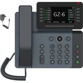 GEQUDIO IP Telefon GZ-6 mit Netzteil - mit WLAN und Bluetoot,