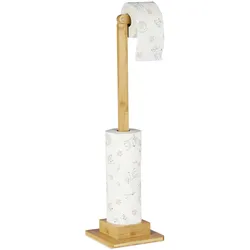 Relaxdays Relaxdays Toilettenpapierhalter stehend, Bambus, ohne Bohren, Ersatzrollenhalter Toilettenpapier, 71,5x23,5x19 cm, natur