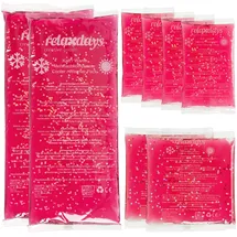 Relaxdays Kühlpads, 8er Set, 3 Größen, Kalt Warm Kompressen, Kühlpacks Gel, Wiederverwendbare Gelkühlkompressen, pink