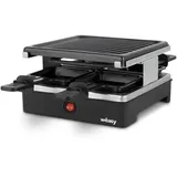 Wëasy Raclette- Grill, LUGA40, 4 Personen Antihaftbeschictung, 600 W, Edelstahl, schwarz