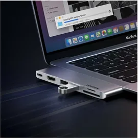 UGREEN CM380 USB-C Hdmi, 2x Usb 3.0, Sd, Tf, PD grau
