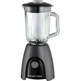Russell Hobbs Standmixer [Smoothie Maker] Mixer (Blender, 1,5L Glasbehälter, 2 Stufen und Pulse-Funktion, BPA-frei, Edelstahlmesser, 850 Watt - Rot/Grau