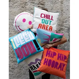 PAD Dekokissen Letters Love me 45 x 45 cm Pink-Rot