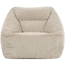 I.C.O.N. Icon Natalia Sitzsack Sessel für Erwachsene, Beige, Flauschiger Cord Stoff, Riesen Sitzsack Cord mit Füllung, Bean Bag Chair, Bequemer Sessel Wohnzimmer, Lounge, Schlafzimmer, Büro