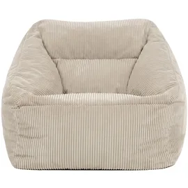 I.C.O.N. Icon Natalia Sitzsack Sessel für Erwachsene, Beige, Flauschiger Cord Stoff, Riesen Sitzsack Cord mit Füllung, Bean Bag Chair, Bequemer Sessel Wohnzimmer, Lounge, Schlafzimmer, Büro