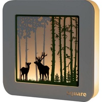 Weigla LED-Bild »Square - Standbild Wald, Weihnachtsdeko«, (1 St.), weiß