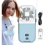 Tragbarer Nackenventilator Leise  Usb Halsventilator Wiederaufladbar Mit Regelbaren Geschwindigkeitsstufen  Klappbar Für Home Office, Sport & Outdoor