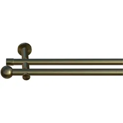 Gardinenstange INDEKO "Colombes", silber (messing, antik), L:210cm, Eisen, Gardinenstangen