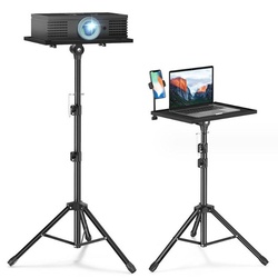 XDeer Beamer Ständer – Notenständer Klappbar Stabil,Laptop Bodenständer Beamer-Standfuß, (Tablet Halter mit Gleitschutzmatte – Projector Tripod Stand) schwarz