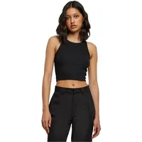 URBAN CLASSICS Cropped Rib Top Schwarz M