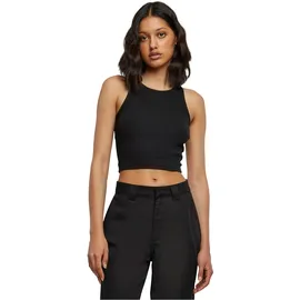 URBAN CLASSICS Cropped Rib Top Schwarz M