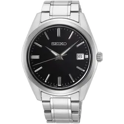 Quarzuhr SEIKO "Herren Quarz Saphirglas, SUR311P1", silber (silberfarben), Armbanduhren, Damen, Armbanduhr, Herrenuhr, Damenuhr, Datum, Saphirglas, Edelstahlarmband